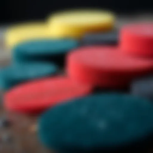 Close-up view of drill foam pads showcasing texture and color variations