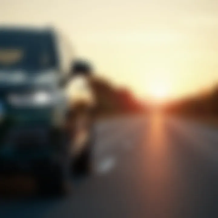 SUV on a serene road showcasing a smooth, quiet ride