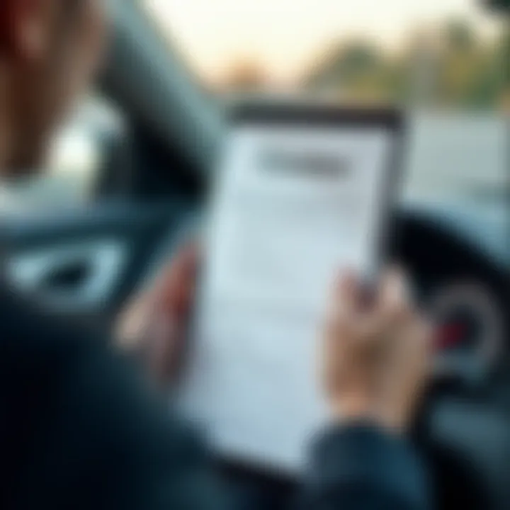 A checklist of requirements for online vehicle registration