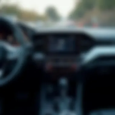 Close-up of Toyota's advanced technology dashboard in a pickup