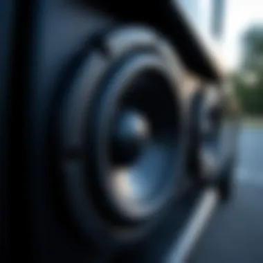 Close-up view of a Chevy Silverado speaker installation