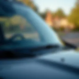 Close-up of a 2017 Jeep Renegade windshield