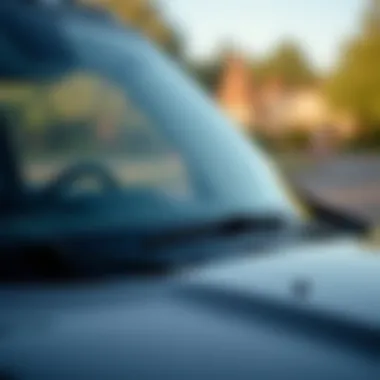 Close-up of a 2017 Jeep Renegade windshield